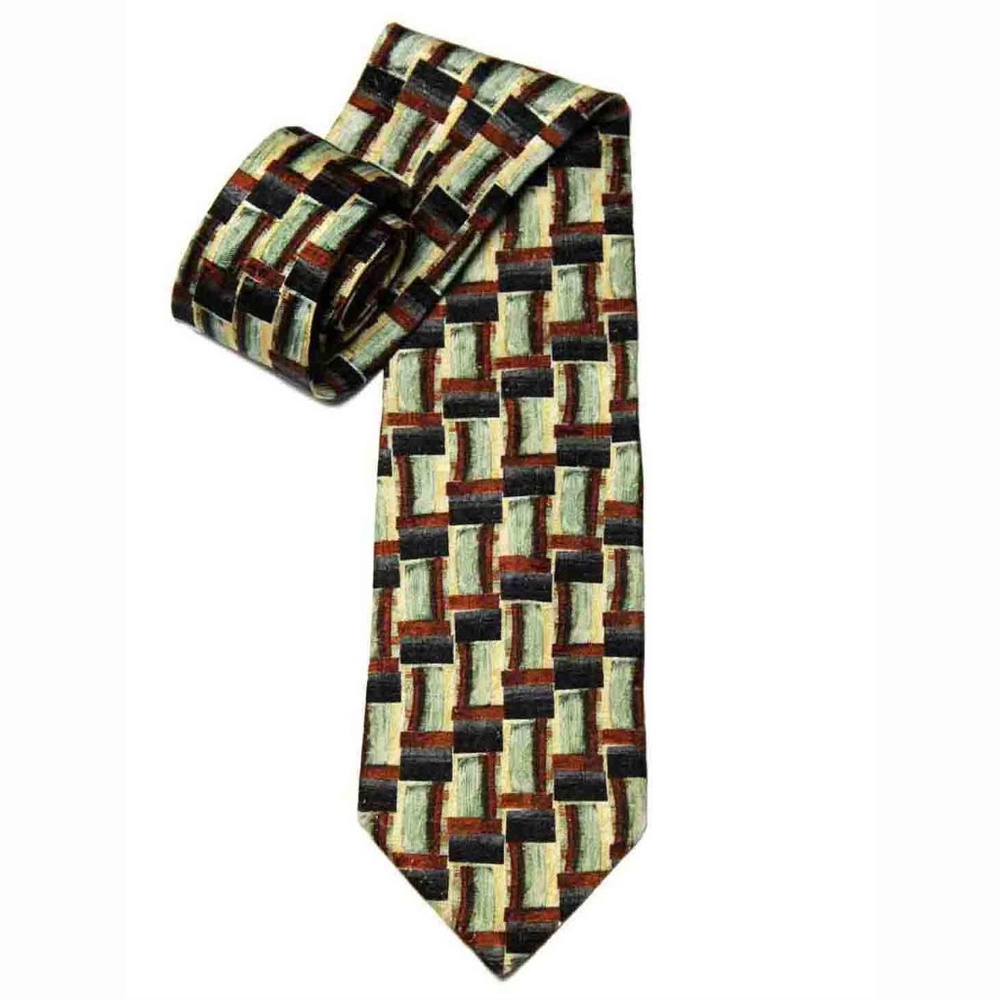 Vintage Ermenegildo Zegna Tie Abstact Silk Men's